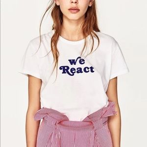 Zara We React classic white tshirt